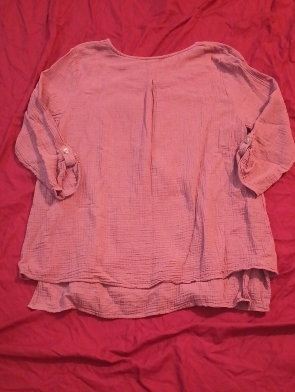 Coldwater Creek Dusty Rose Layered Asymmetrical Button-Front Tunic Woman Size XL - Picture 8 of 9